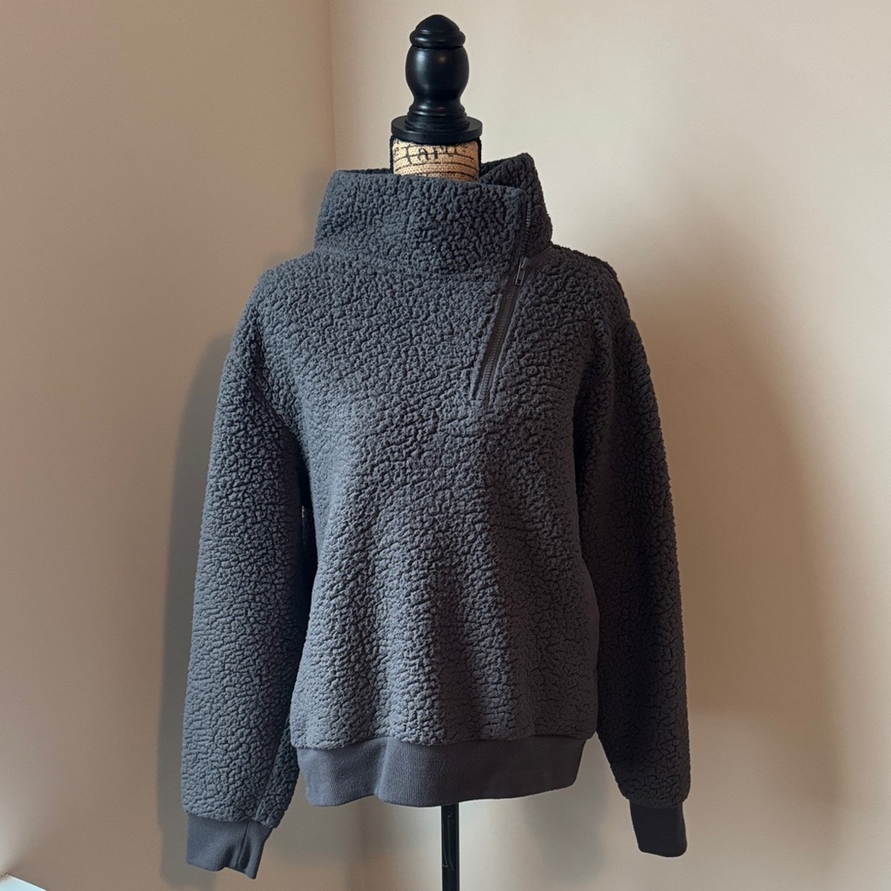 PJ Salvage Charcoal Sherpa Sweatshirt